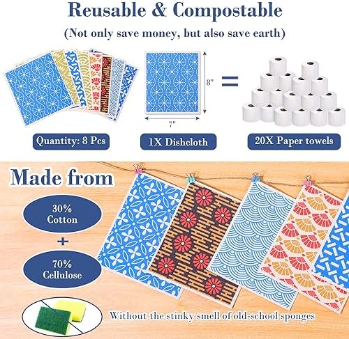 Lucomb 8 Pack Swedish Dishcloths - Image 2