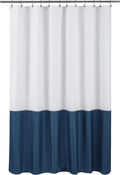 ALYVIA SPRING Waterproof Fabric Shower Curtain or Liner White/Navy by ALYVIASPRING