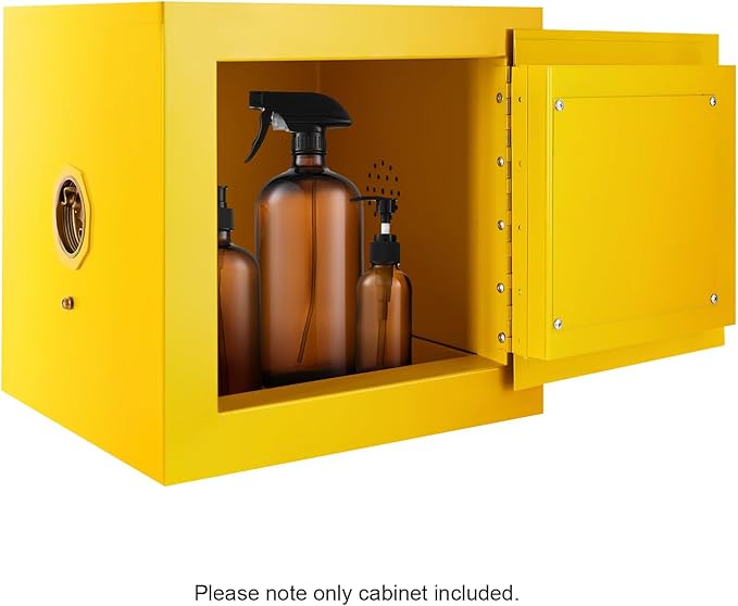 Industry Safety Cabinet, 2 Gallon Flammable Cabinet, Explosion Proof Cabinet for Commercial & Industrial Environments and Home Use, Double-Lock Protection (13" x 13" x 13")