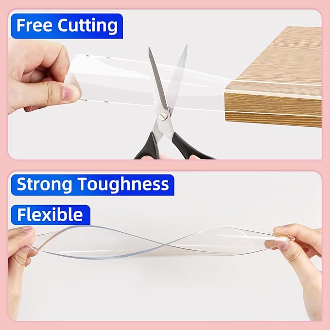 Clear Baby Edge & Corner Protector Strip - 2 Rolls,1.18 in × 9.84 FT Self-Adhesive Safety Bumper, Transparent Anti-Collision Guard for Table,Cabinet, Furniture & Wall | Baby Proofing Essential