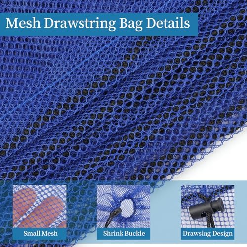 6 Pack Mesh Bag Drawstring for Storage, 23 x 47 Inch Net Bags - Image 3