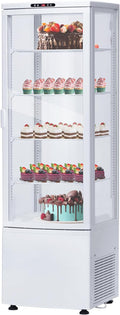 Commercial Display Refrigerator, Glass Door Merchandiser Cooler with Adjustable Shelves, LED Lighting, Sliding Rear Door, Temperature Control for Bakery, Cafe, Restaurant, Store