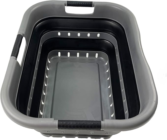 SAMMART Collapsible 3 Handled Plastic Laundry Basket by SAMMART