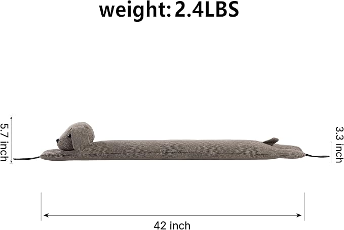 habibee Door Draft Stopper, Weighted Noise Blocker 42 in Coffee Dog | Robust - Image 2