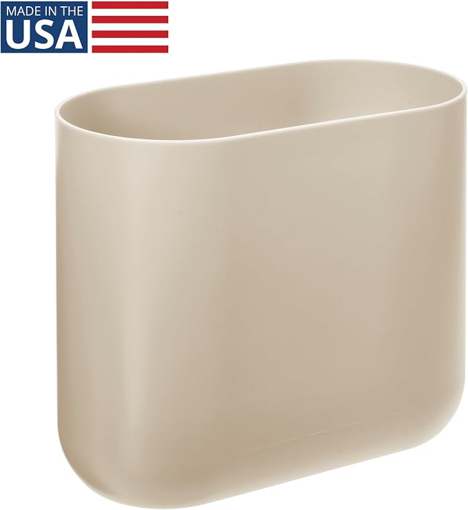 iDesign Small Slim Plastic Bathroom Trash Can - Image 2