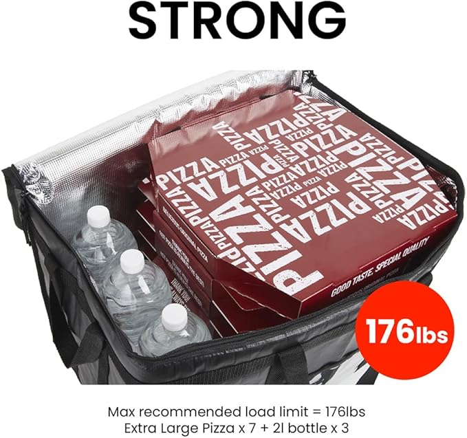 NZ home Insulated Bags for Food Delivery (3XL PRO) Grocery Shopping Cooler Bag, Pizza Delivery, Hot & Cold Catering Tote, Reusable, Foldable & Heavy Duty (4 Pack, Blue)