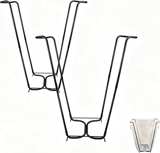 Outdoor Trash Bag Holder Stand, 2 Pack Metal Garbage Bag Holder by Unknown