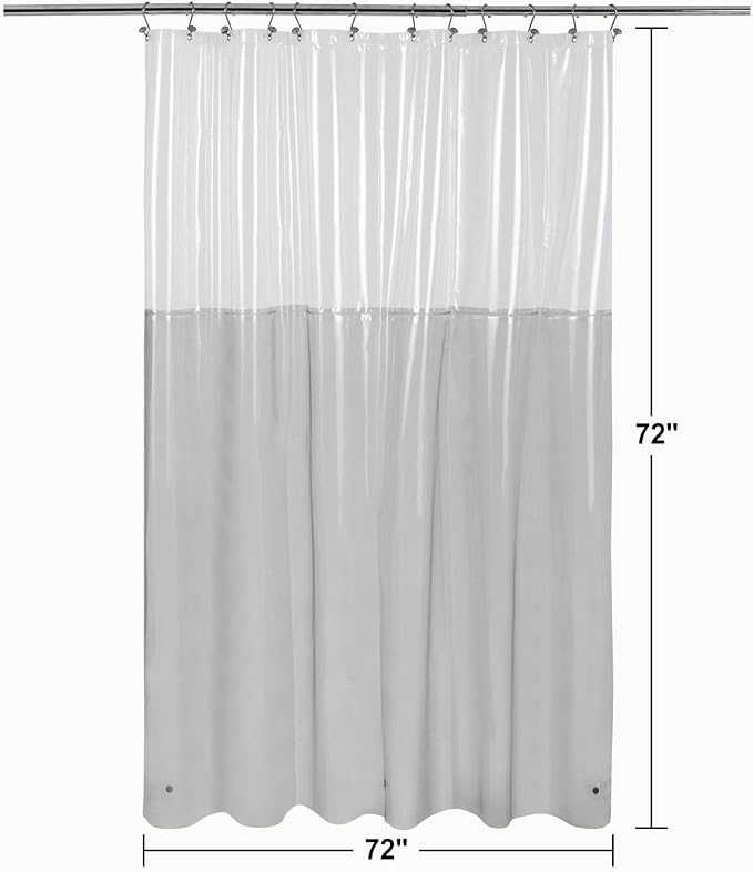 Barossa Design Shower Curtain Liner Color Block Clear/Black - Image 7