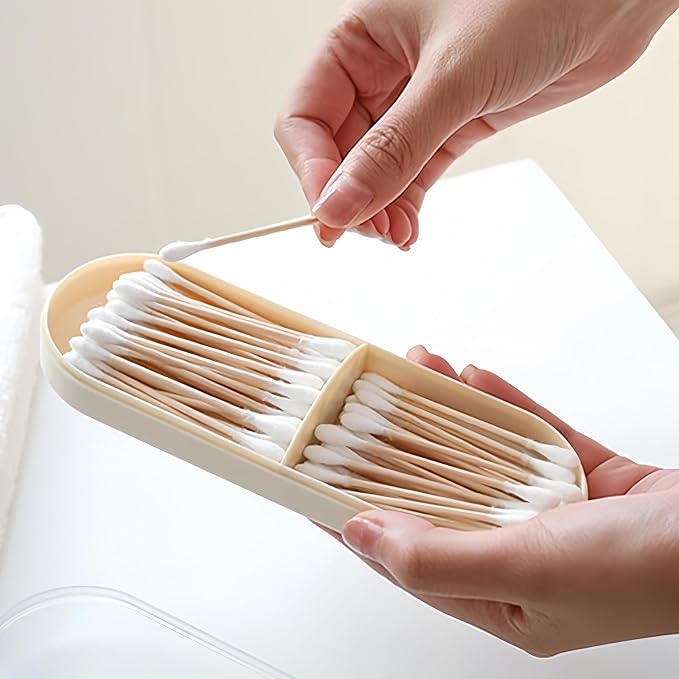 Adorila Travel Cotton Swab & Round Holder, 2 Pack - Image 3