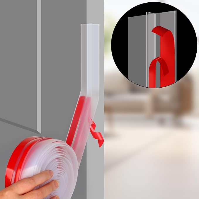 Benory T-Shaped Silicone Door Weather Stripping, energy loss, and outside noise - Image 2