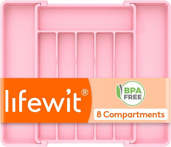 Lifewit Expandable Silverware Drawer Organizer, Kitchen Utensil Tray | BPA-free by Lifewit