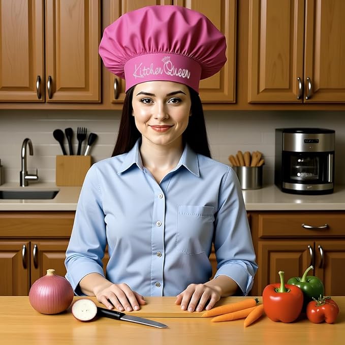 The Apron Place Adjustable Professional Chef Hats, Multiple Personalized Embroidered Designs to Choose from, Made in The USA