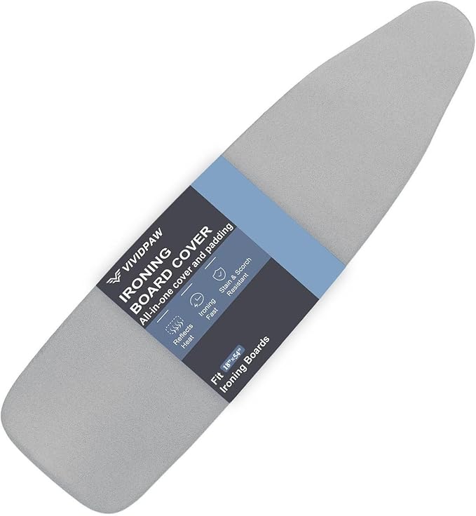 VividPaw Ironing Board Cover and Pad 18x54, Thick Padding, Elastic Edge by VividPaw