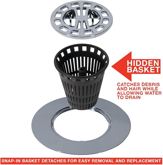 Danco 10529P Chrome Shower Drain Hair Catcher - Image 4