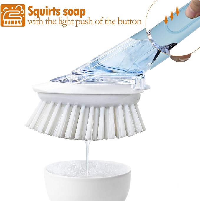 RIMAY Soap Dispensing Dish Brush Dish Scrubber - Image 2