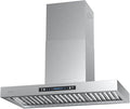IKTCH 36 Inch Wall Mount Range Hood with 900 CFM, 4-Speed Fan, Ducted Range Hood, Gesture Sensing & Touch Control, Durable Stainless Steel IKP01-36