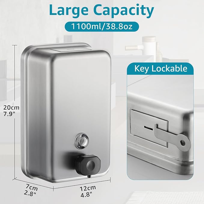 Commercial Wall Mount Soap Dispenser - Image 3