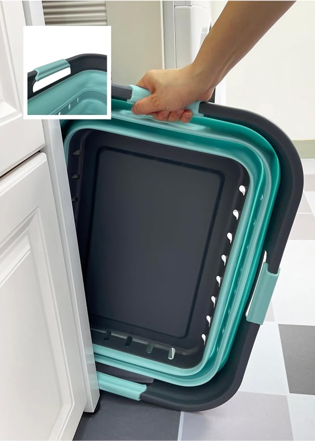 SAMMART 42 Collapsible Plastic Laundry Basket, Foldable Pop Up Storage - Image 8