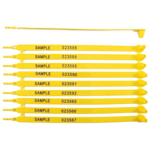 Leadseals(R) 500 Yellow Tite-Lock Plastic Tractor Truck Door Seal Tamper Proof Security Tags Numbered Safty Disposable Locks for Trailer Logistics Shipping Transport