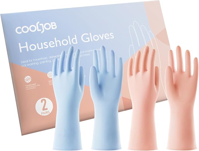 COOLJOB 2 Pairs Thickened Rubber Gloves by COOLJOB