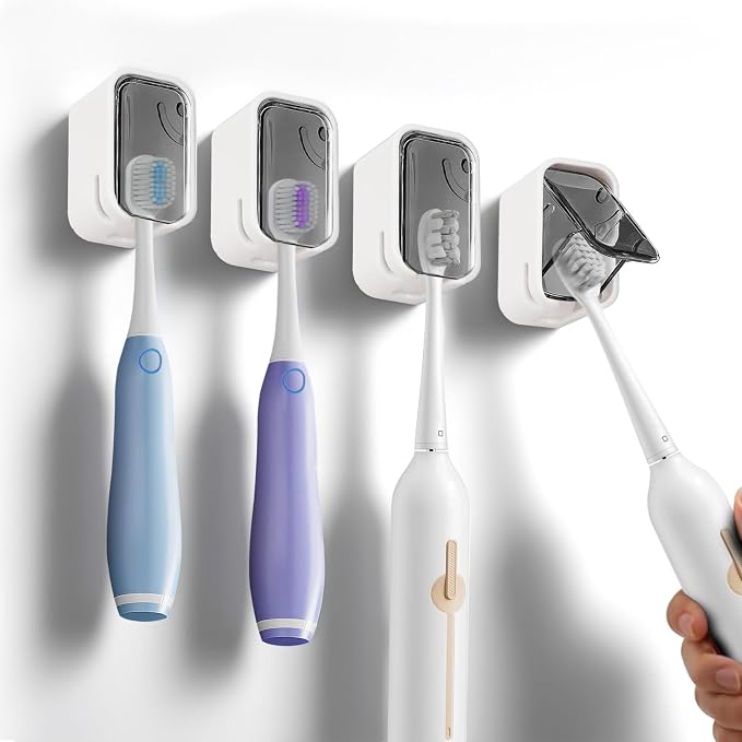 4 Pack Adhesive Wall Mount Toothbrush Holder by Unknown