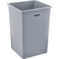 Global Industrial Square Plastic Garbage Can, 35 Gallon Capacity, Indoor/Outdoor Rated, 19-1/2"W x 19-1/2"D x 27-4/5"H, Utility Trash Can, No Lid, Gray