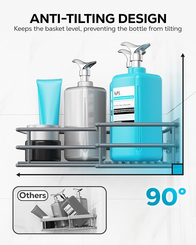 Nieifi Corner Shower Shelves, Adhesive Shower Caddy, Bathroom Organization - Image 6