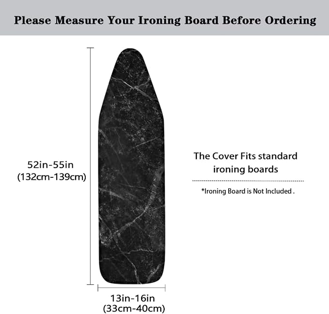 Black Marble Pattern Ironing Board Cover 15x54 Inch Standard Ironing Board Cover - Image 5