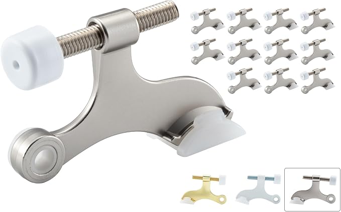 Hinge Pin Door Stop, Adjustable Door Stopper Hinge, 12 Pack | Heavy Duty Zinc by HOME+MASTER+HARDWARE