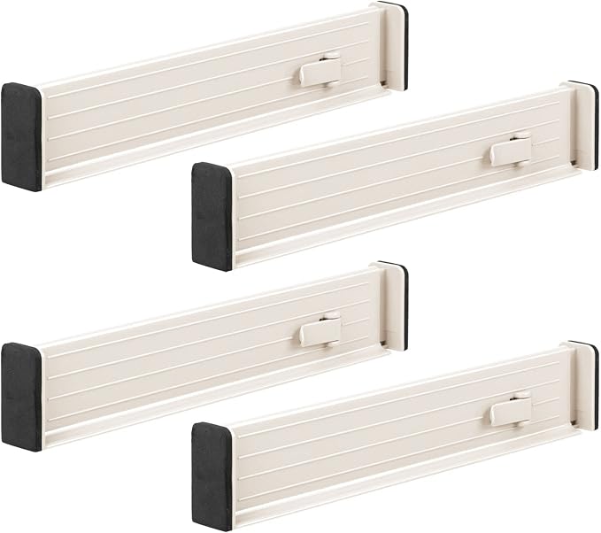 mDesign Set of 4 Drawer Dividers – Expandable Drawer Organiser Set - Image 9
