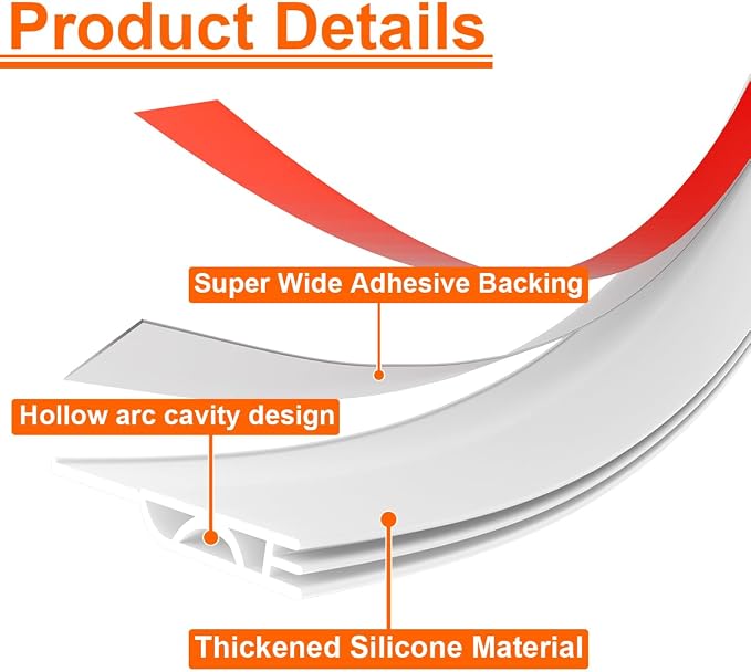 5Pack Door Draft Stopper, Weather Stripping Door Seal Gap Filler Bottom Noise - Image 3