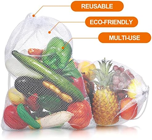 TecUnite 10 Pack Mesh Drawstring Bags - Image 2