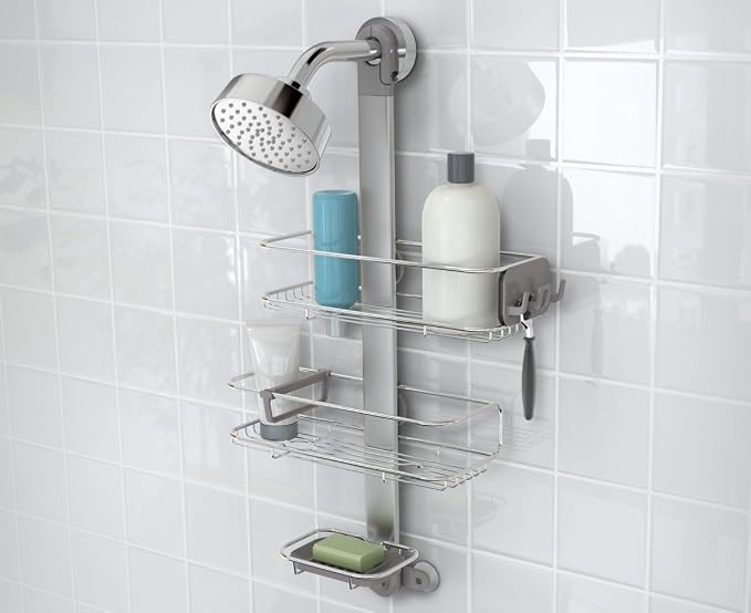 simplehuman Adjustable Shower Caddy, Stainless Steel and Anodized Aluminum - Image 2