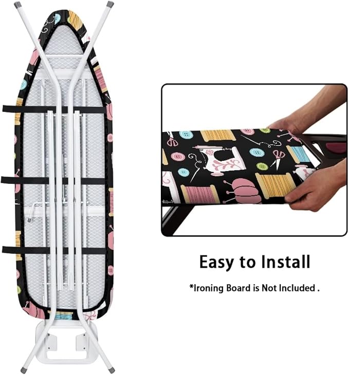 Sewing Machine Patterns Ironing Board Cover Premium Polyester, Fits Full Size - Image 4
