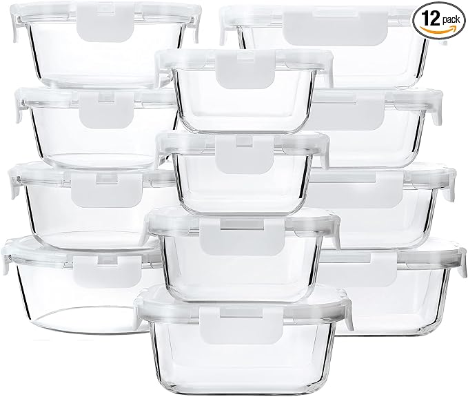 M MCIRCO 24-Piece Glass Food Storage Containers by MMCIRCO