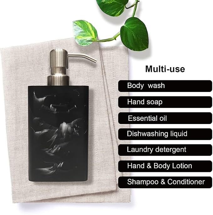 Soap Dispenser, 15 Oz with with Brushed Nickel Pump, Refillable Liquid Square - Image 5