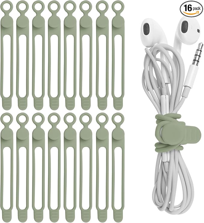 Silicone Cable Ties, Cord Organizer Cable Management | Reusable Cord Ties by ELECTRONICSORGANIZATION