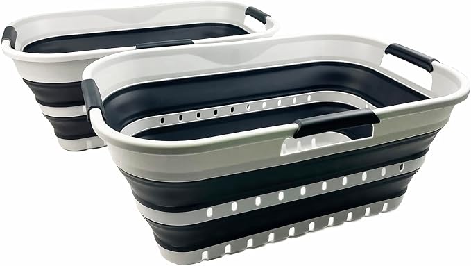SAMMART 21L Super Mini Collapsible 3 Handled Plastic Basket by SAMMART