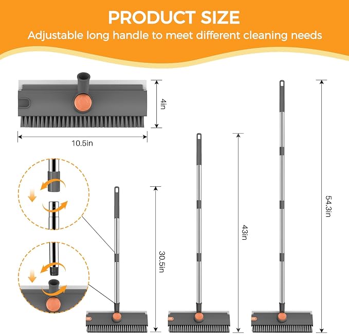 SetSail Floor Scrub Brush with 54in Adjustable Long Handle, Heavy Duty Floor - Image 2