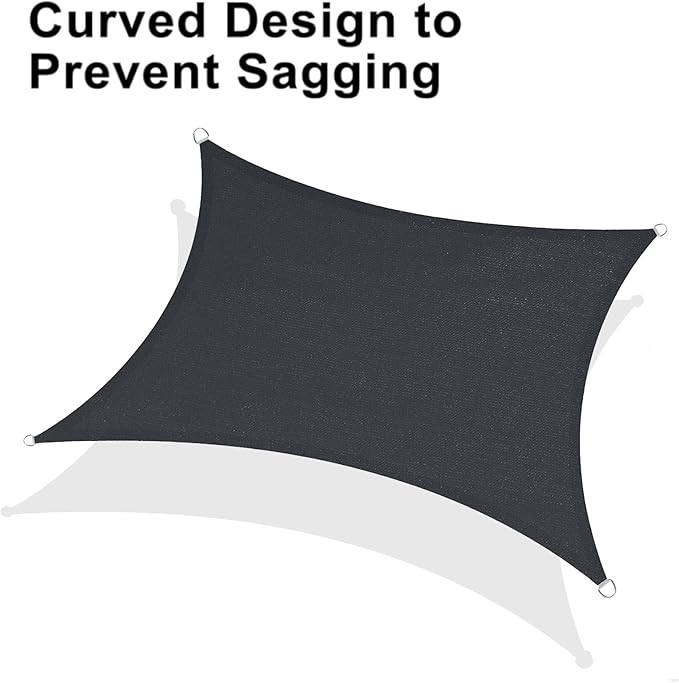 LOVE STORY Custom Size 13' x 19' Graphite Grey Sun Shade Sail Canopy Commercial Rectangle Sail Shade Fabric for Patio Garden Backyard Pool (Customized)