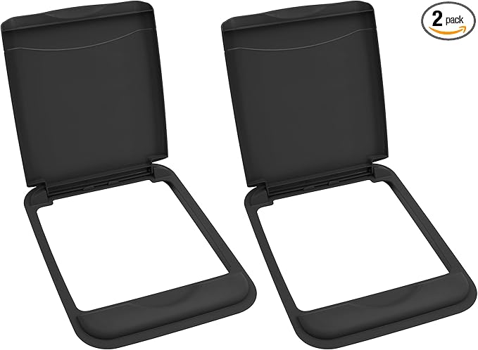 Rev-A-Shelf 50 Qt Under Sink Trash Can Lid for Base Kitchen/Bathroom Cabinet, Replacement Plastic Trash Bin Lid Only, 2 Pack, Black, RV-50-LID-18-1-40