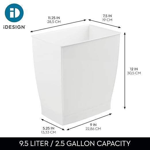 iDesign, Plastic Spa Rectangular Trash, Waste Basket Garbage Can - Image 4