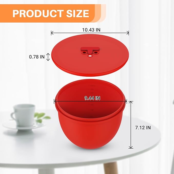 5 Qt Tilt-Head Stand Mixer Silicone Liner - Reusable Easy-Release Bowl Insert, Flexible Baking Tool for Home Bakers (Red)