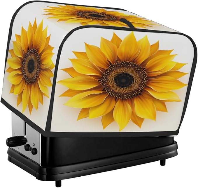 Toaster Cover 2 Slice, A Sunflower Anti Dust Protector for Bread Maker, Waterproof Kitchen Appliances Accessories