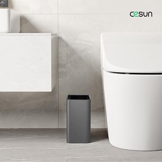 Cesun Small Bathroom Trash Can, 2.1 Gallons, Under Sink Wastebasket, Stainless - Image 2