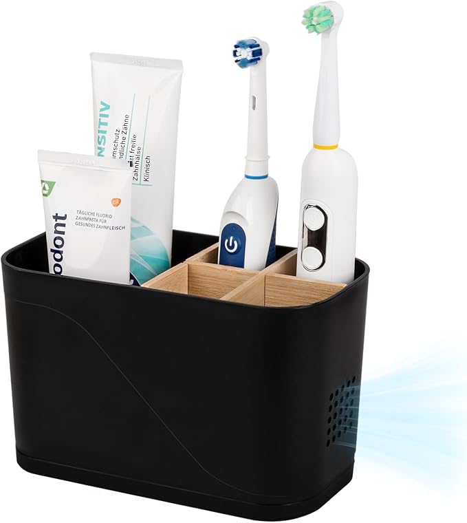 Toothbrush and Toothpaste Holder, 5 Slots, Kids Electric Tooth Brush Organizer by Heagoale
