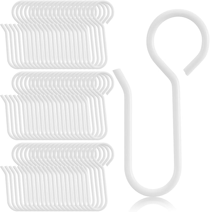 Jetec 60 Pcs Metal Curtain Track Hooks S Shaped by Jetec