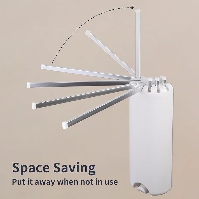 RFOUO Wall Mounted Clothes Drying Rack Tripod, Foldable Drying Rack, Wall - Image 4