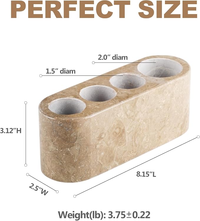 Toothbrush Holder for Bathrooms, 4-Slots Marble Toothbrush and Toothpaste - Image 5