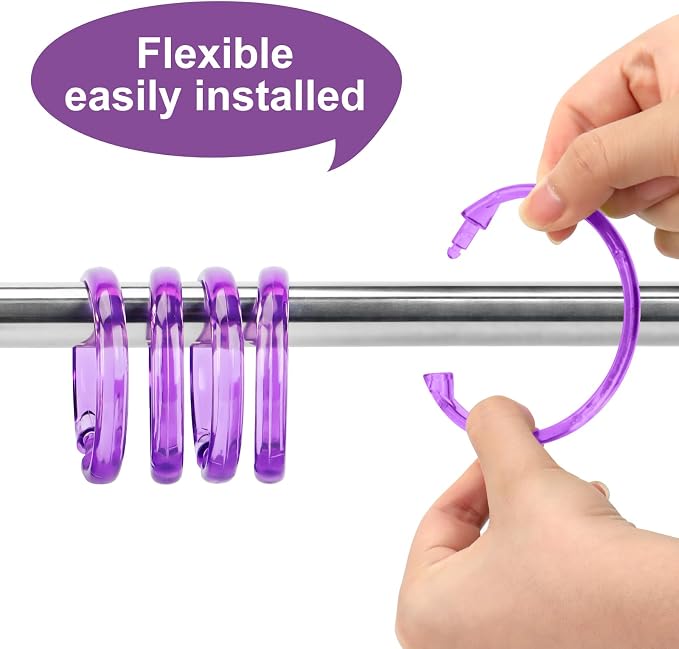 Purple Shower Curtain Hooks - Image 3